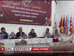 Hasil Rekapitulasi KPU Jeneponto, Paslon Nomor Urut 2 Raih Suara Sah Terbanyak  