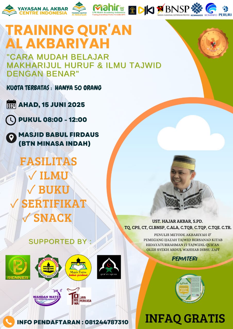 Meningkatkan Literasi Qur’an, Yayasan Al Akbar Centre Indonesia Gelar Training Qur’an Al Akbariyah