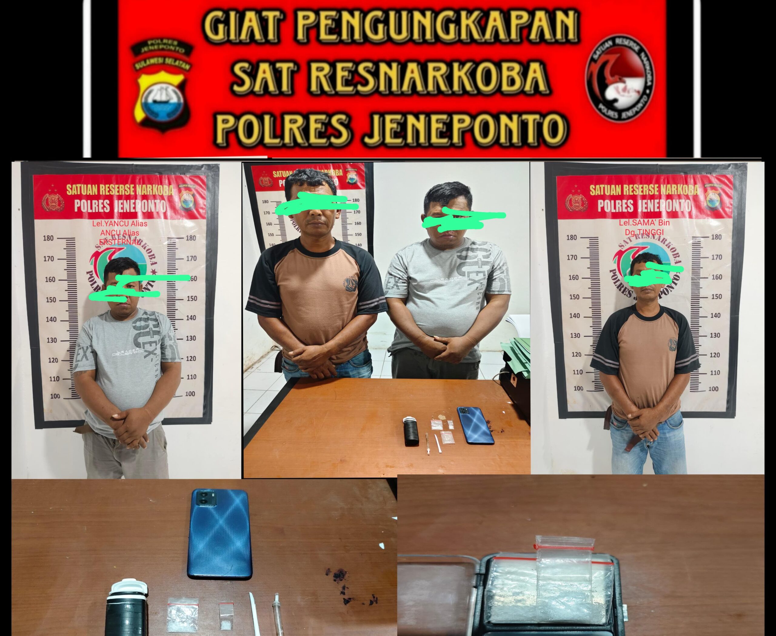 Ungkap Kasus Narkoba, Polisi Amankan Pelaku Serta Sejumlah Barang Bukti