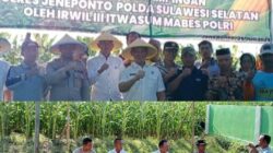 Disambut Kapolres, Tim Itwasum Mabes Polri Tinjau Lahan Jagung di Jeneponto