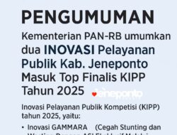 Inovasi Layanan Publik Jeneponto: CESS GAMMARA-SIPASMI BAHAGIA Masuk Top Finalis KIPP 2025