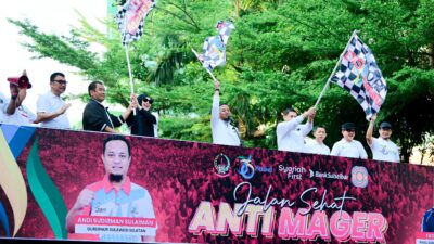 Warga Sulsel Tumpah Ruah di Jalan Sehat Anti Mager 356 Tahun Sulsel