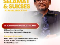 Sangat Memuaskan! Direktur Pusdiklat JOIN Nasional Sukses Pertahankan Disertasi Doktor di Universitas Hasanuddin