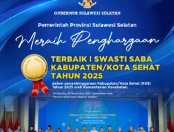 Sulsel Raih Penghargaan Terbaik 1 Swasti Saba KKS 2025, Gubernur Andi Sudirman: Ini Prestasi Bersama