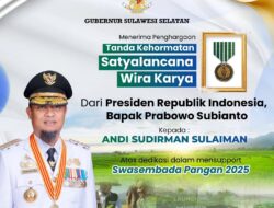 Gubernur Sulsel Terima Satyalancana Wira Karya dari Presiden Prabowo