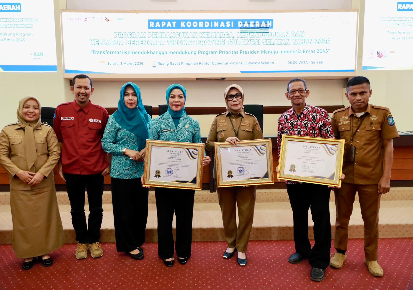 Bulukumba Terima Tiga Penghargaan Rakorda Bangga Kencana Sulsel 2026