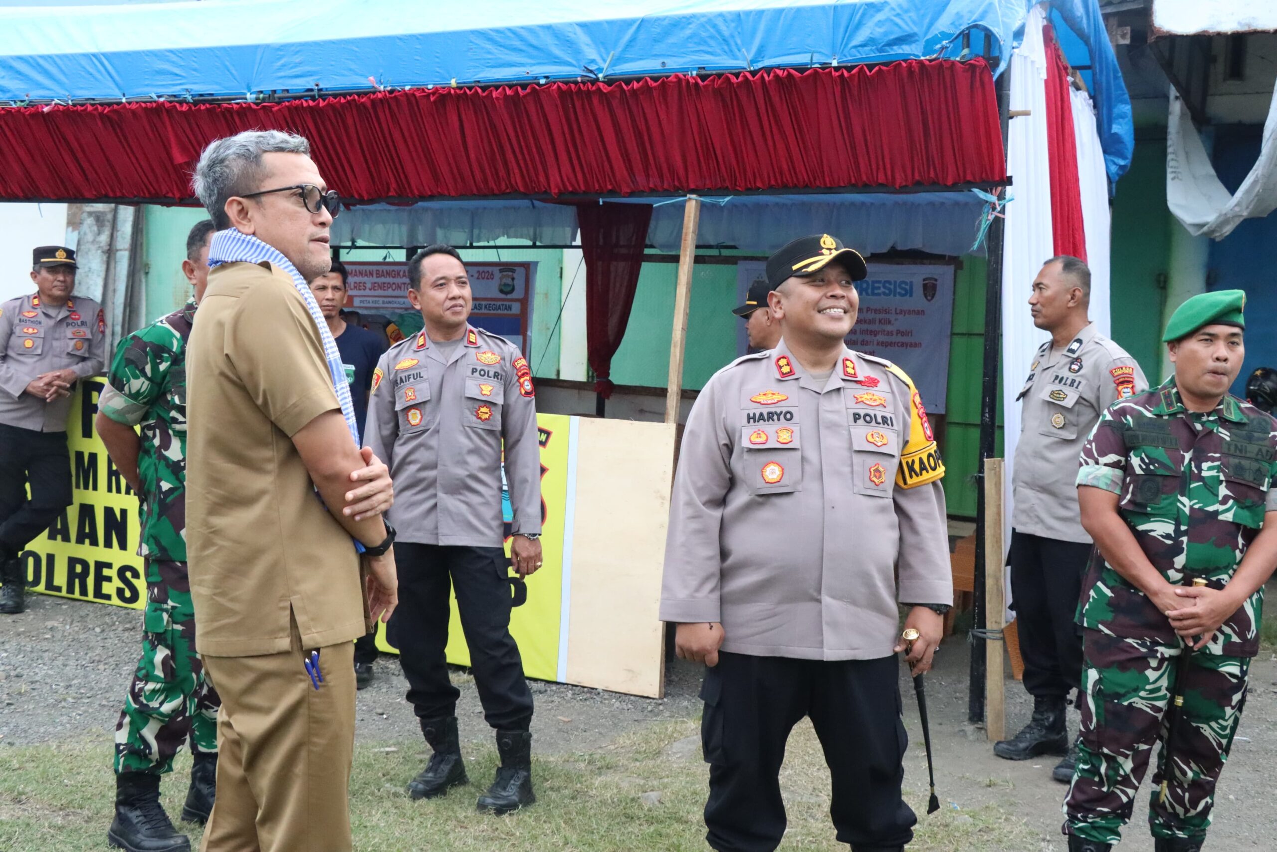 Cek Kesiapan Personil Pengamanan Lebaran, Forkopimda Jeneponto Tinjau Sejumlah Pos Ops Ketupat 2026