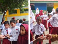 Kegiatan POPM Pemberian Obat Cacing di SD Muhammadiyah Lembang Cina