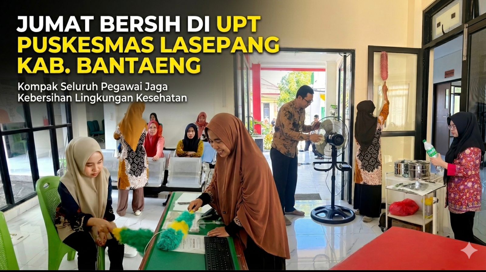 Bangkit Jaga Kebersihan, Puskesmas Lasepang Gelar Aksi Jumat Bersih