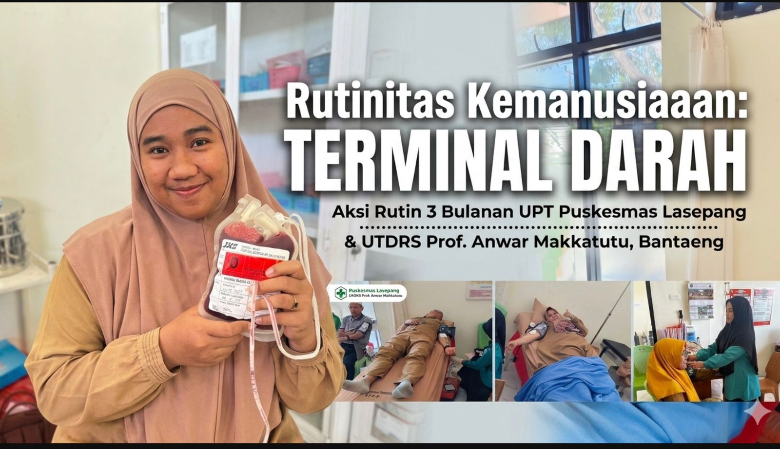 Bangkit untuk Kemanusiaan, Puskesmas Lasepang Kumpulkan 11 Kantong Darah