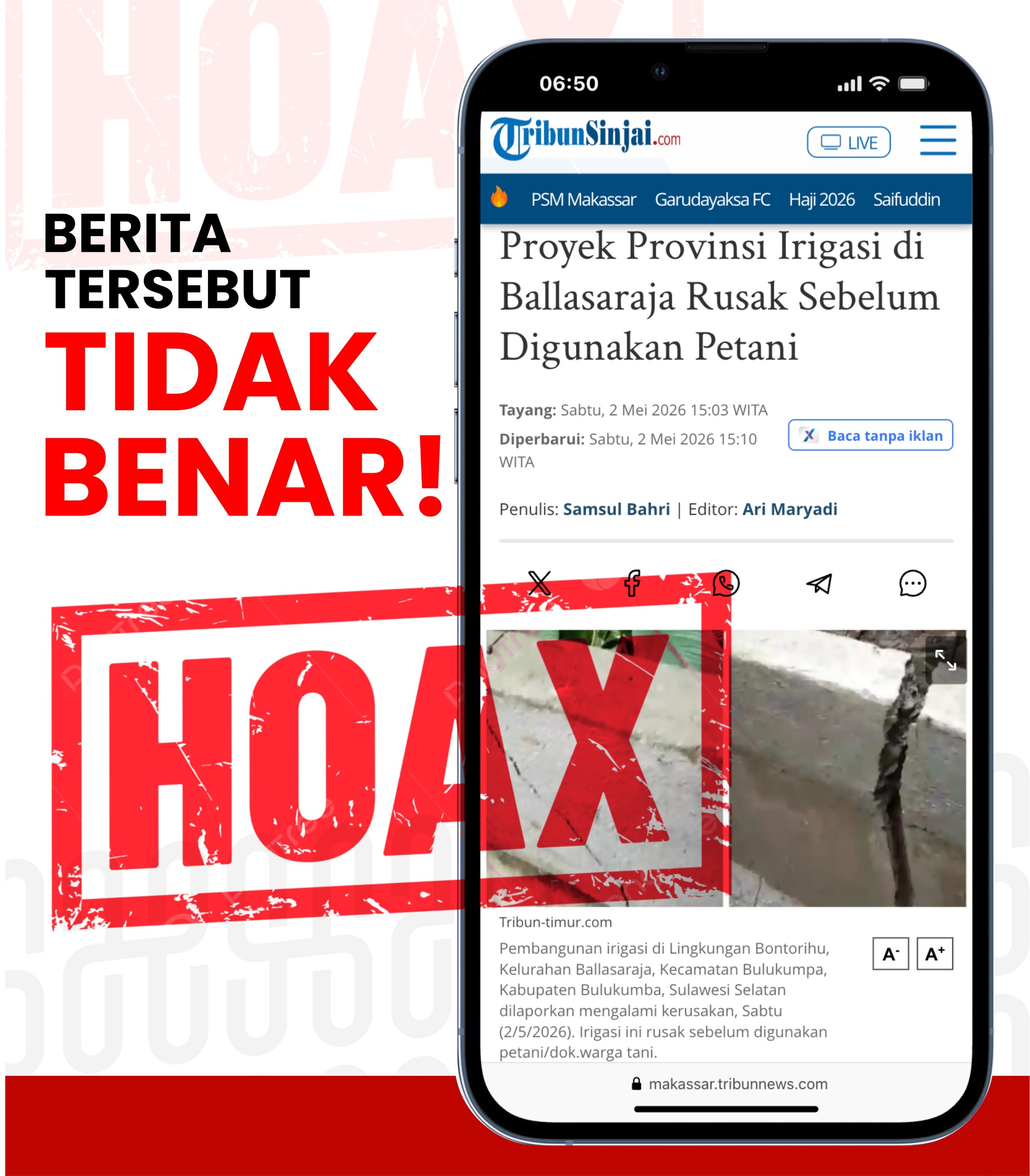 Irigasi Bontorihu Bulukumba Disorot, Ini Penjelasan Resmi Pemprov Sulsel