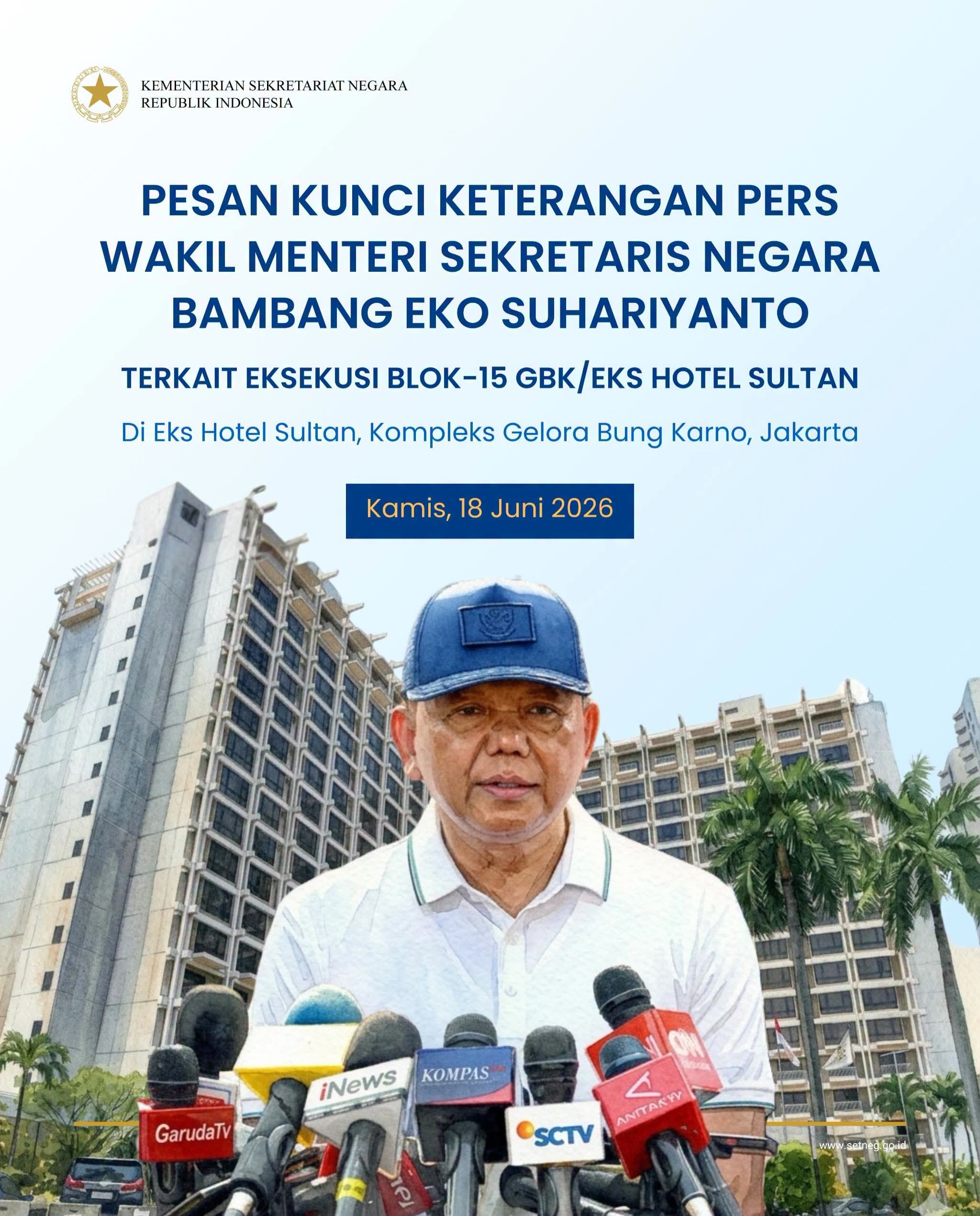 Aset Negara Eks Hotel Sultan Kembali Dikuasai Pemerintah, Kesejahteraan Karyawan Tetap Diperhatikan