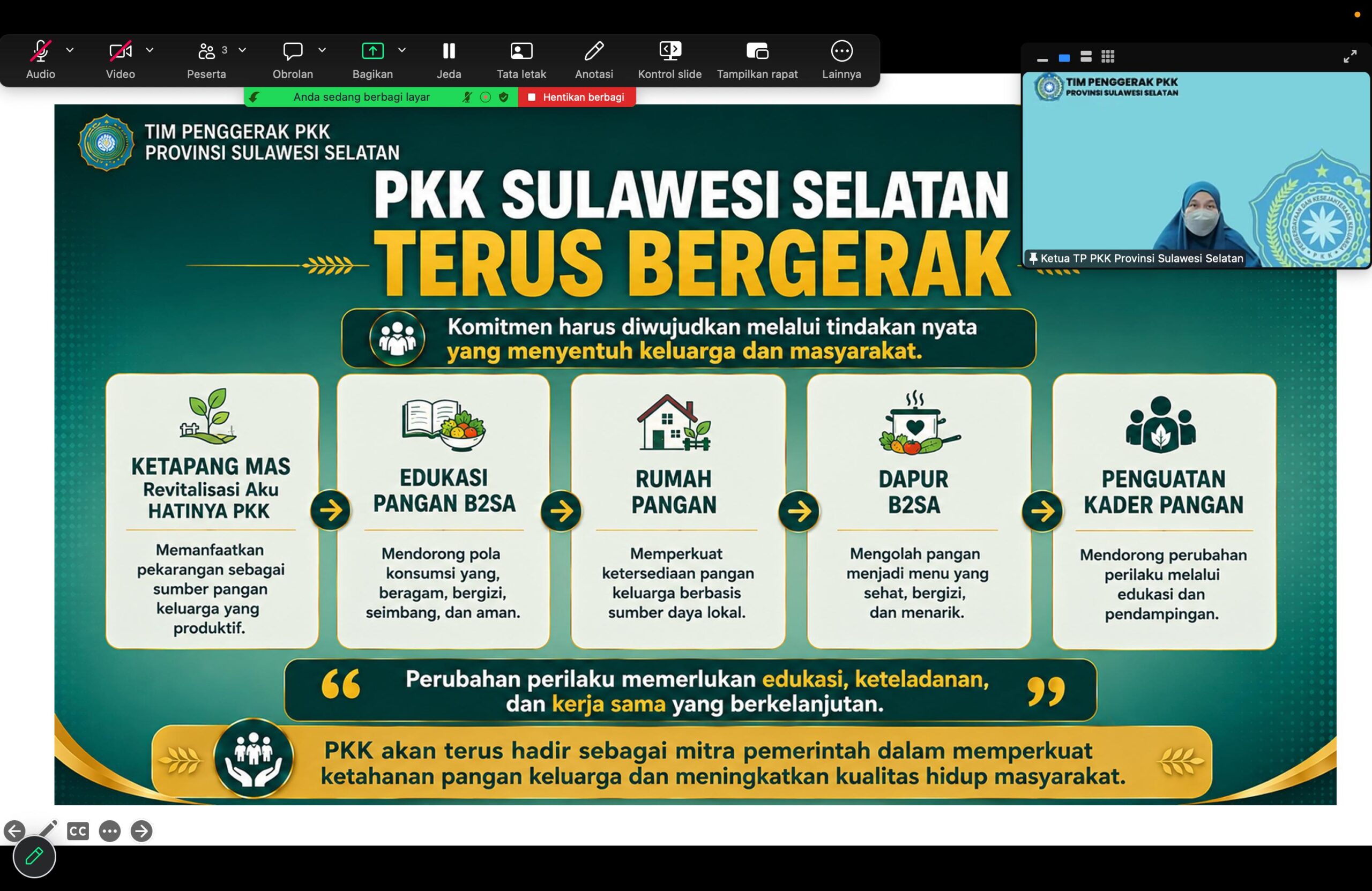 Ketua TP PKK Sulsel Gaungkan Gerakan Stop Boros Pangan