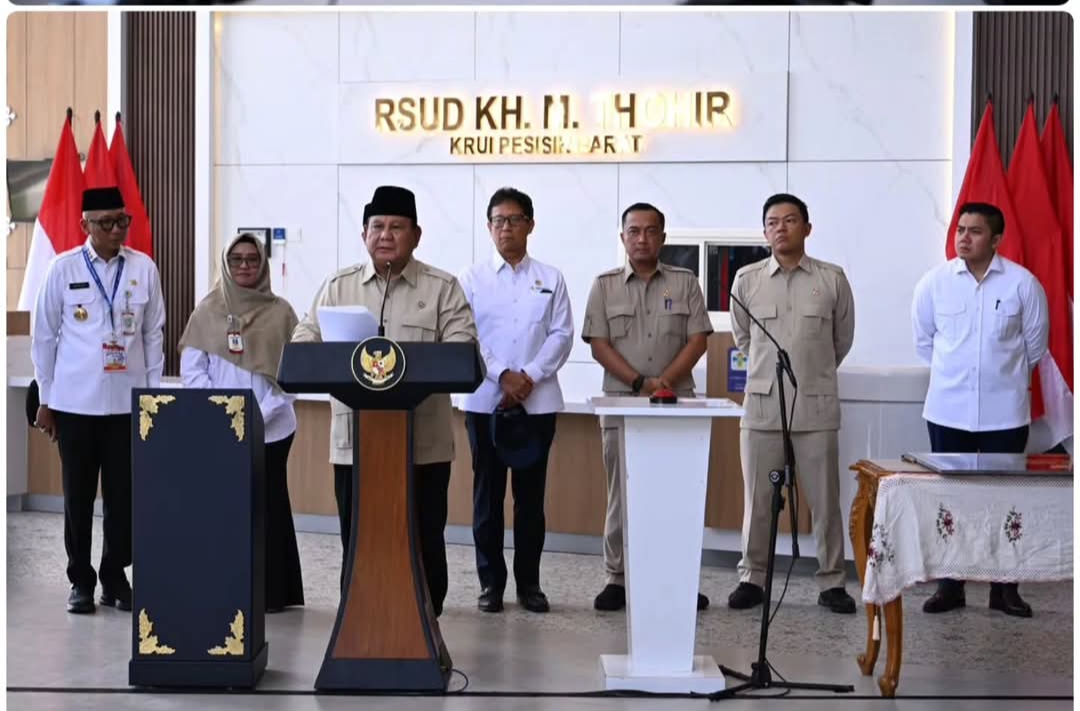 Presiden  Prabowo Resmikan RSUD Krui, Warga Pesisir Barat Kini Tak Perlu Tempuh 8 Jam Berobat