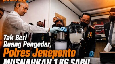 Tak Beri Ruang Pengedar, Polres Jeneponto Musnahkan Sabu 1 Kg