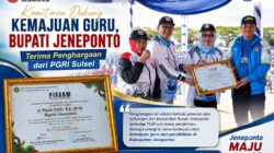 Komitmen Dukung Kemajuan Guru, Bupati Jeneponto Terima Penghargaan