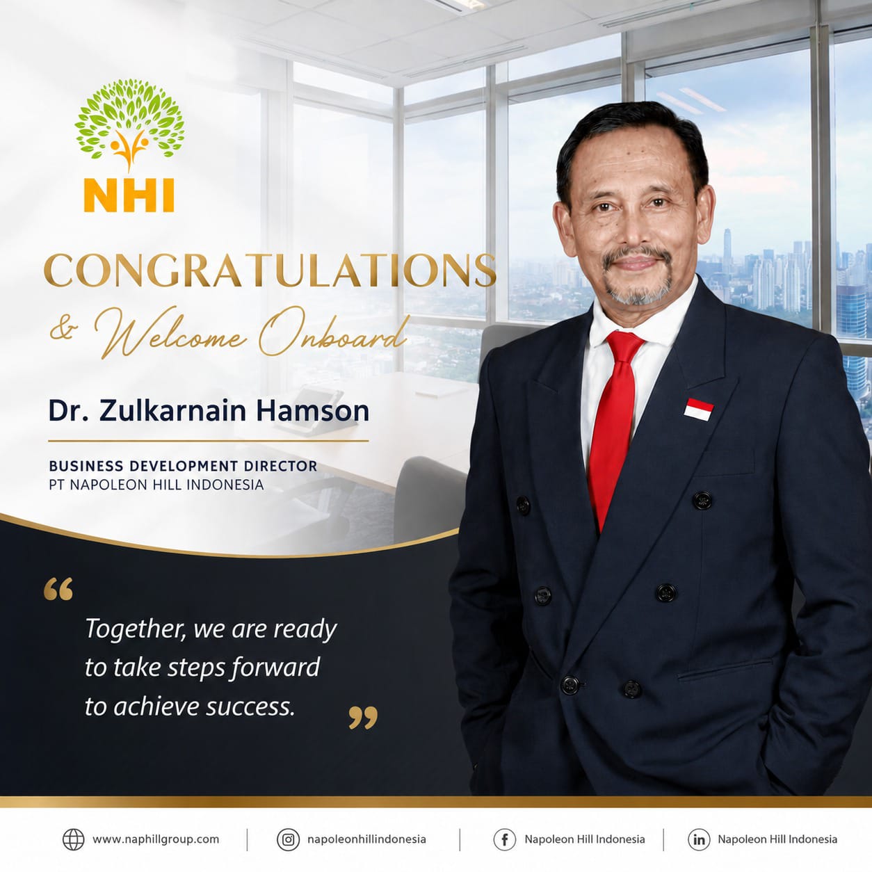 Dosen FISIP UIT Jabat Direktur Pengembangan Bisnis Napoleon Hill Indonesia