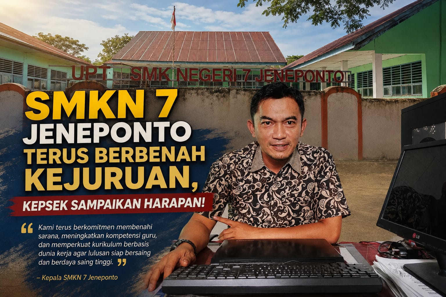 SMKN 7 Jeneponto Terus Berbenah Kejuruan, Kepsek Sampaikan Harapan! 