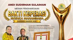 Gubernur Andi Sudirman Raih Penghargaan Bakti Koperasi Nayaka Mahambara