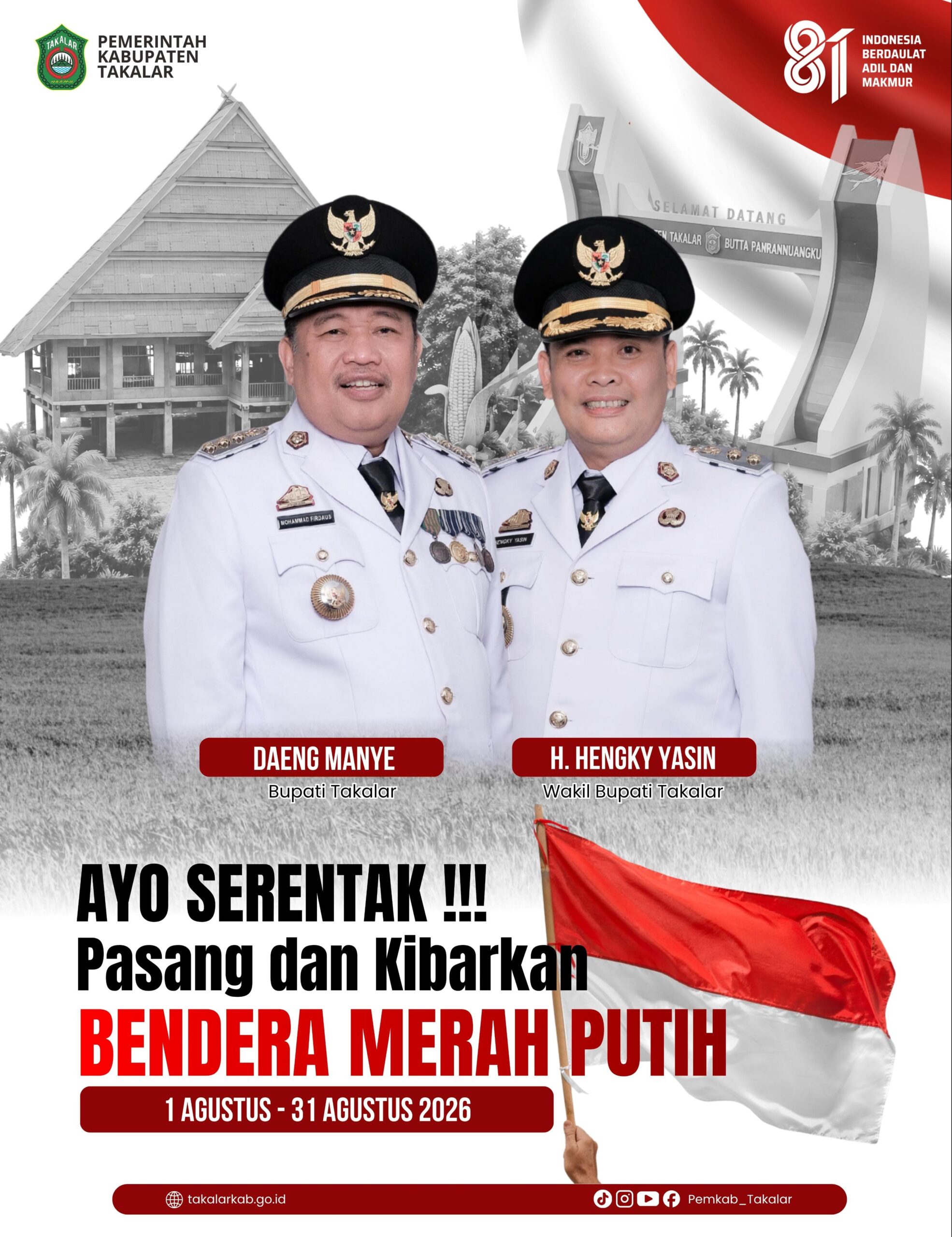 Bupati Takalar Ajak Warga Semarakkan HUT RI dengan Merah Putih
