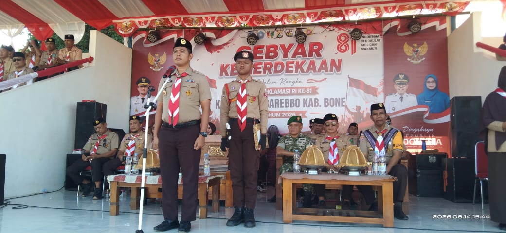 Kwarran Barebbo Gelar Upacara HUT Pramuka ke-65, Usung Tema Swasembada Pangan