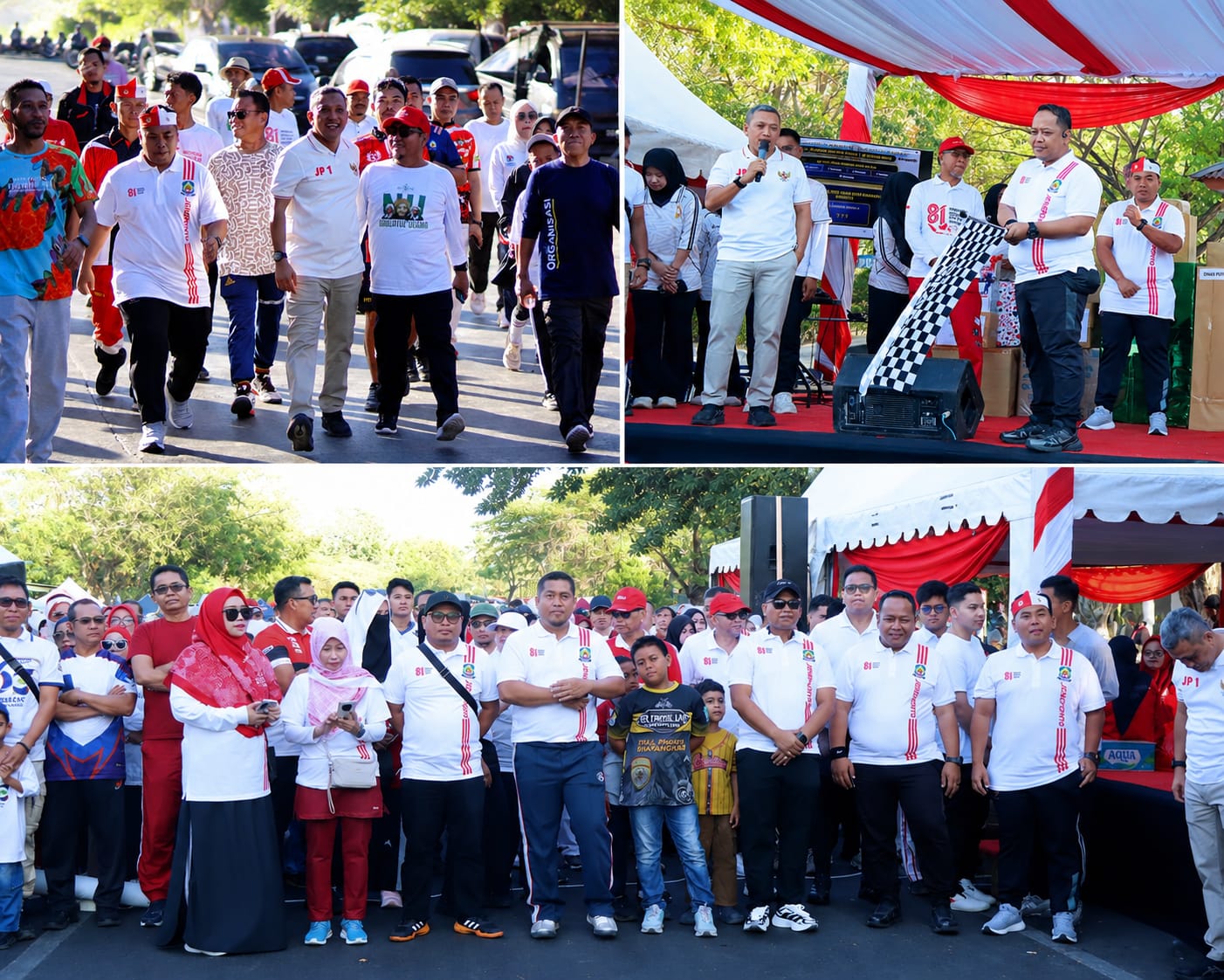 Bupati Paris Yasir Lepas Jalan Sehat Bahagia, Ratusan Warga Meriahkan HUT RI ke-81