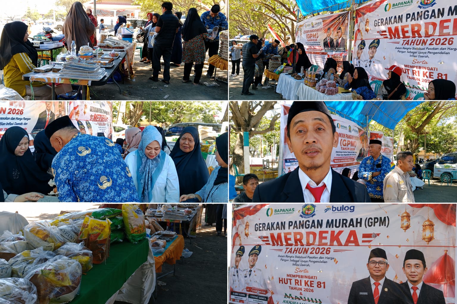 Warga Padati Stand Pangan Murah di HUT ke 81 RI Dinas Ketapang Jeneponto