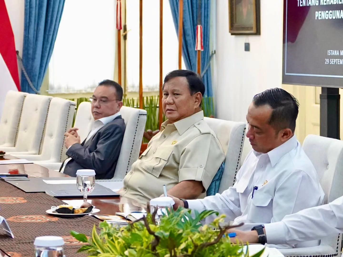 Prabowo Bahas Bantuan Hukum hingga Rehabilitasi Narkotika di Istana