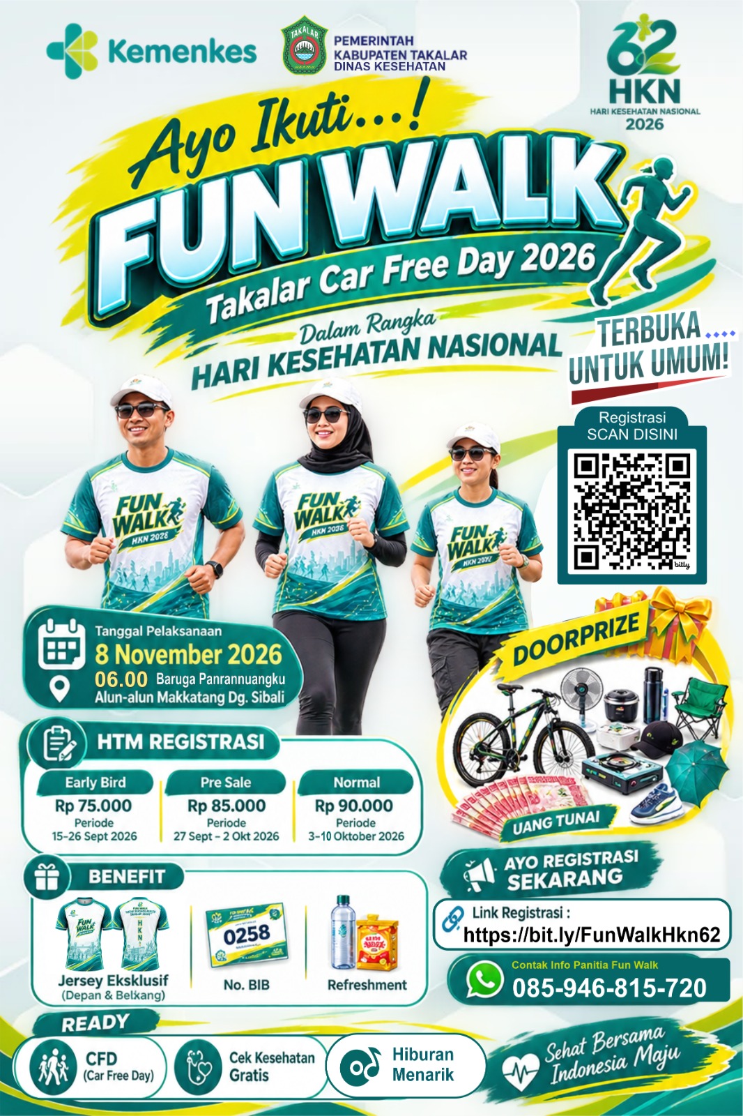 Fun Walk HKN ke-62 Takalar Dibuka, Pendaftaran hingga 10 Oktober