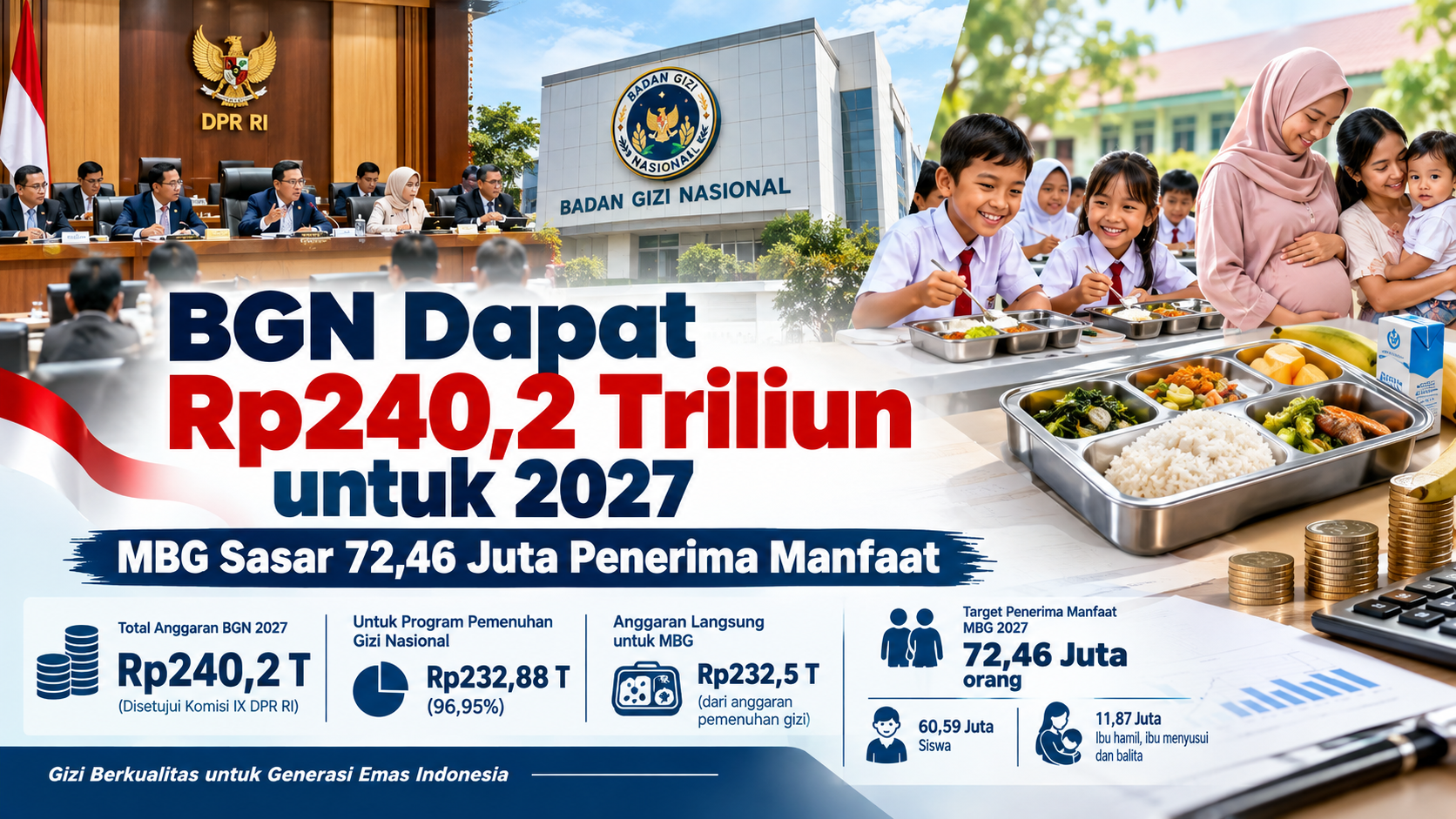 BGN Dapat Rp240,2 Triliun, MBG 2027 Bidik 72,46 Juta Penerima