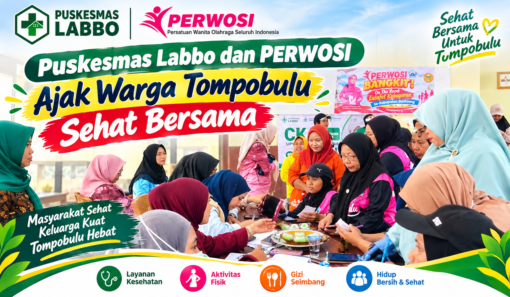 Puskesmas Labbo dan PERWOSI Ajak Warga Tompobulu Sehat Bersama